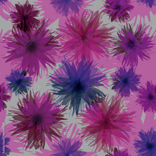 Naklejka - mata magnetyczna na lodówkę Colorful trendy blooms / Abstract floral wrapping paper