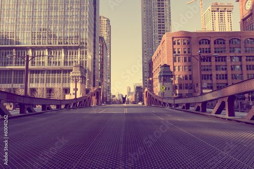 Zdjęcie XXL Chicago Bridge - Vintage efekt obrazu