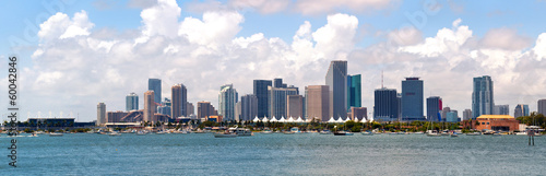 Plakat na papierze fotorealistycznym Miasto Miami, Floryda panorama gród śródmieścia