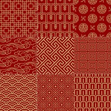 Seamless Traditional Auspicious Chinese Mesh Pattern
