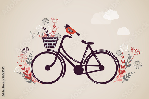 Fotoboard na płycie Rocznika retro rowerowy tło