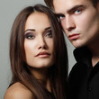 © Khorzhevska - Sexy passion couple, beautiful young man and woman closeup, over