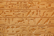 An Old Egyptian Pictorial Writing On A Sandstone