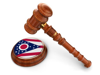 Sticker - Wooden Mallet and flag Of Ohio (clipping path included)