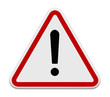 Red Exclamation Sign - Danger Triangle Road sign isolated on whi