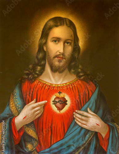 Fototapeta na wymiar Obraz serce Jezusa Chrystusa