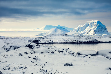 Wall Mural - beautiful snow-capped mountains