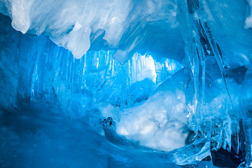 Canvas Print - blue Ice cave