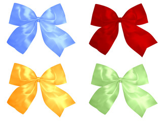 Poster - Set of red and silver bows. Vector illustration