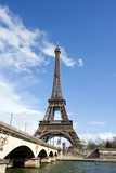 Fototapeta Na drzwi - Eiffel Tower and River Seine in Paris, France