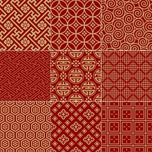 Seamless Traditional Auspicious Chinese Mesh Pattern