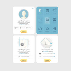 Wall Mural - flat kit ui navigation elements with icons