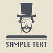 Hat and mustache icon or sign, vector illustration