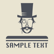 Hat And Mustache Icon Or Sign, Vector Illustration