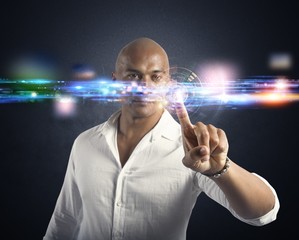 Wall Mural - futuristic touch screen interface
