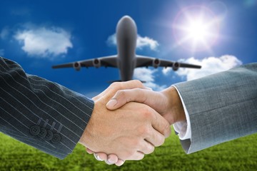 Aufkleber - Composite image of business handshake