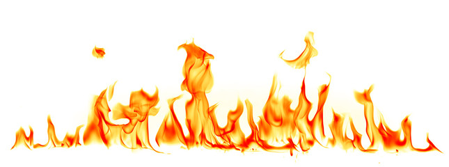 fire flames isolated on white background