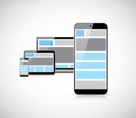 Aufkleber - Responsive mobile first web design in smartphone vector