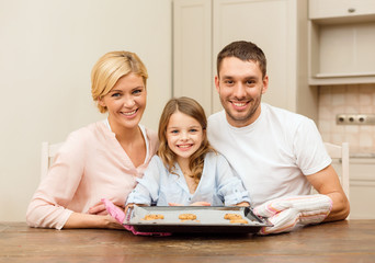 Canvas Print - happy family making cookies at home