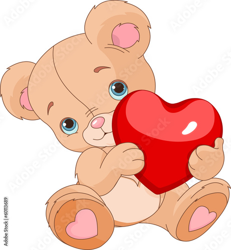 Naklejka ścienna Valentines Teddy Bear