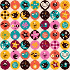 Wall Mural - fun cartoon circles pattern