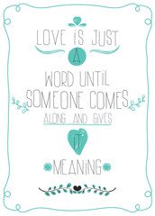 Wall Mural - Poster in honor of Valentine's Day. Message to LOVE