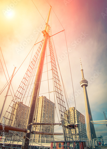 Fotografie, Obraz Toronto downtown from the Harbourfront on Ontario Lake