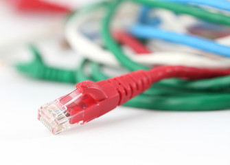 Aufkleber - Connect Lan cable isolated on white background