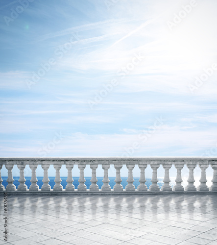 Fototapeta do kuchni Antique terrace overlooking the sea