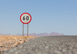 © michaklootwijk - Speed limit sign at a desert road in Namibia