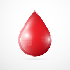 Poster - Vector Blood Drop Isolated on White Background