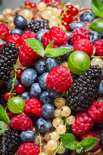 Plakat na zamówienie Closeup of fresh berry fruits