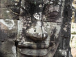Giant Stone Face at Bayon Temple in Angkor, Cambodia