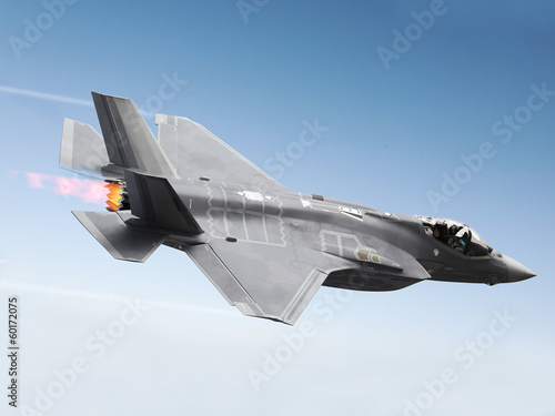 Fototapeta na wymiar F-35 A Lightning at super sonic speeds