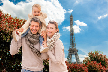 Poster - family tourism paris france