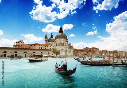 Board z aluminiowym obramowaniem Kanał grande i bazylika santa maria della salute, wenecja, włochy
