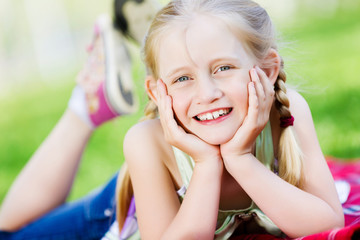 Wall Mural - Little girl in park