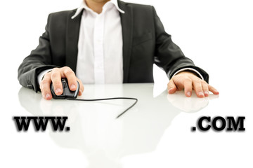 Wall Mural - businessman accessing a web address