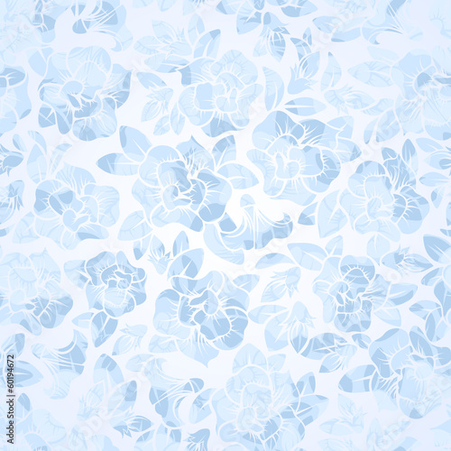 Seamless blue floral pattern. Vector illustration.