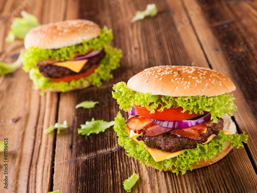 Tapeta ścienna Świeży hamburger