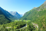 Fototapeta Na ścianę - Village at the foot of mountain in Norway