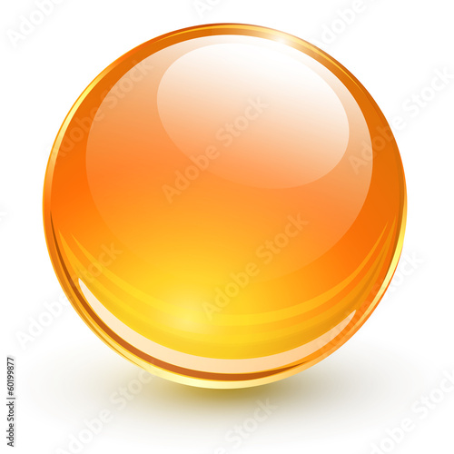 Orange glass sphere