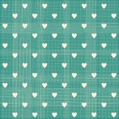 Aufkleber - seamless hearts polka dot pattern with retro texture