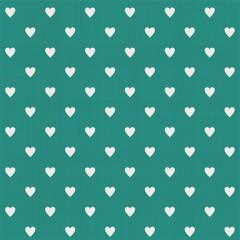 Fototapete - seamless hearts polka dot pattern with retro texture
