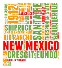 Wall Mural - New Mexico USA state map tag cloud