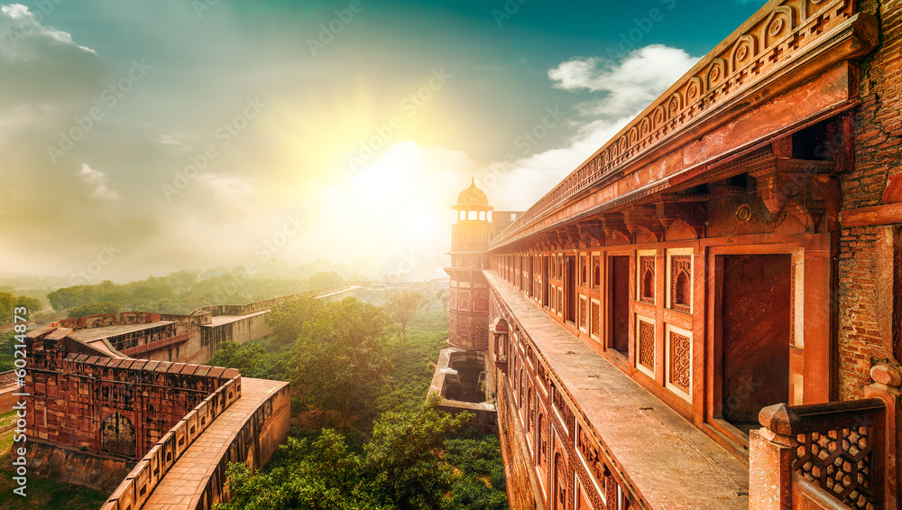 Agra Fort. Agra, Uttar Pradesh, India, Asia. - obrazy, fototapety, plakaty 