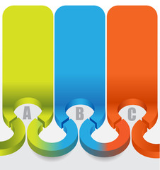 Fototapete - Abstract vector 3d labels background with color ABC steps