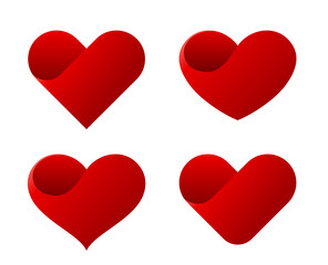 Poster - Logo Hearts vector icon design template set. Creative shapes