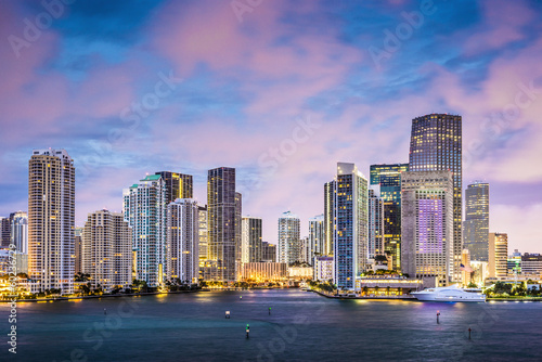 Plakat na papierze fotorealistycznym Miami, panoramę Florydy
