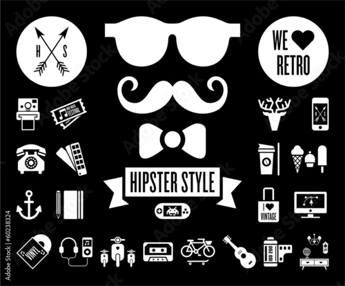 Obraz na płótnie canvas Zestaw ikon hipster
